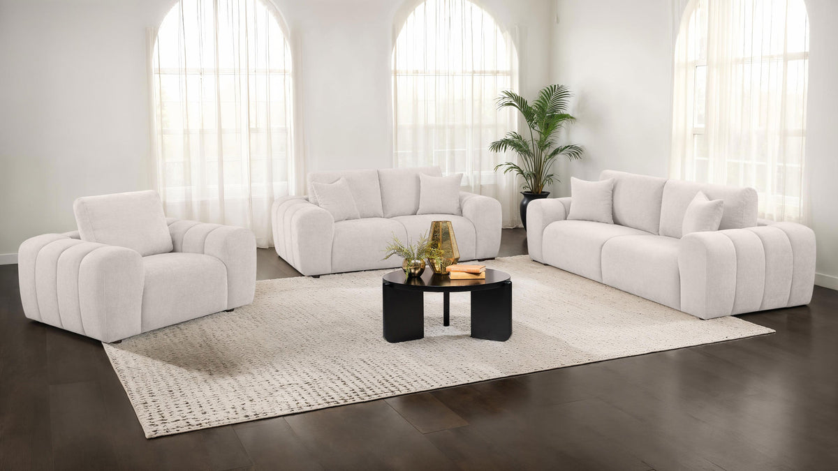 Burnett Chenille Upholstered Sofa Set