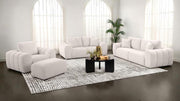 Burnett Chenille Upholstered Sofa Set Ivory 4-piece