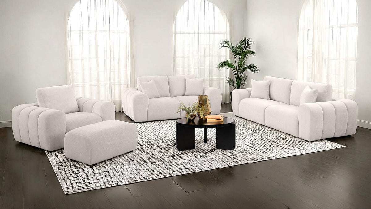 Burnett Chenille Upholstered Ottoman