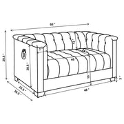 Chaviano Upholstered Track Arm Loveseat Pearl White