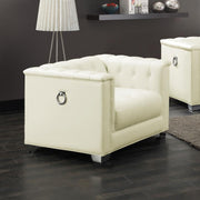 Chaviano Upholstered Track Arm Accent Chair Pearl White Default Title