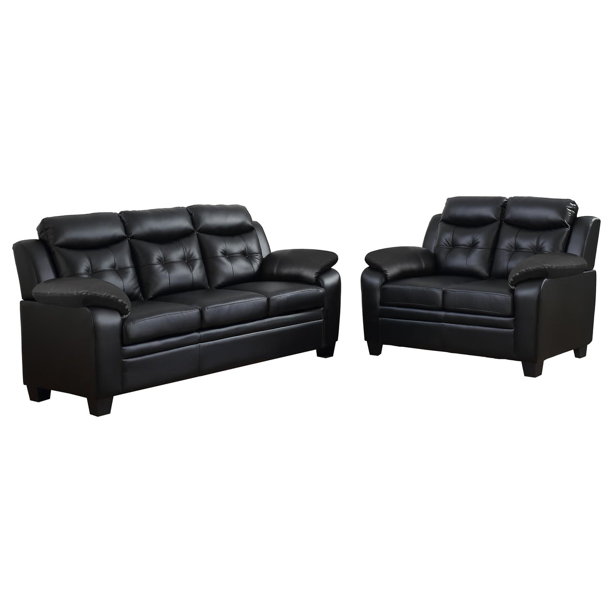 Finley Upholstered Padded Arm Tufted Sofa Set
