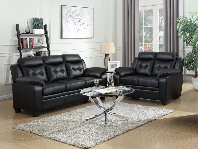 Finley Upholstered Padded Arm Tufted Sofa Set 2-piece