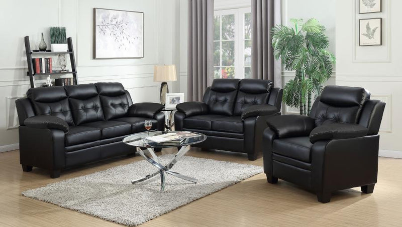 Finley Upholstered Padded Arm Tufted Sofa Set 3-piece
