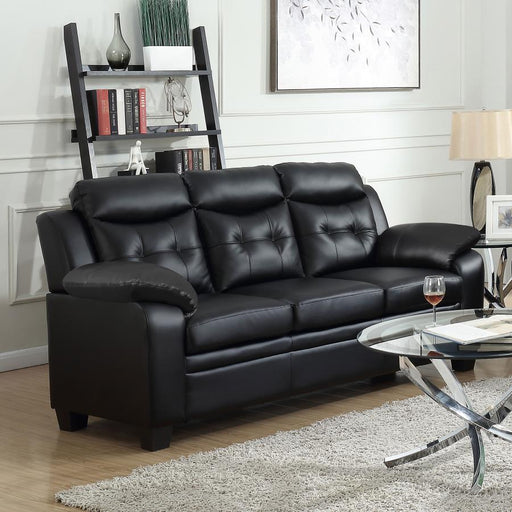 Finley Upholstered Padded Arm Tufted Sofa Black Default Title