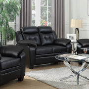 Finley Upholstered Padded Arm Tufted Loveseat Black Default Title