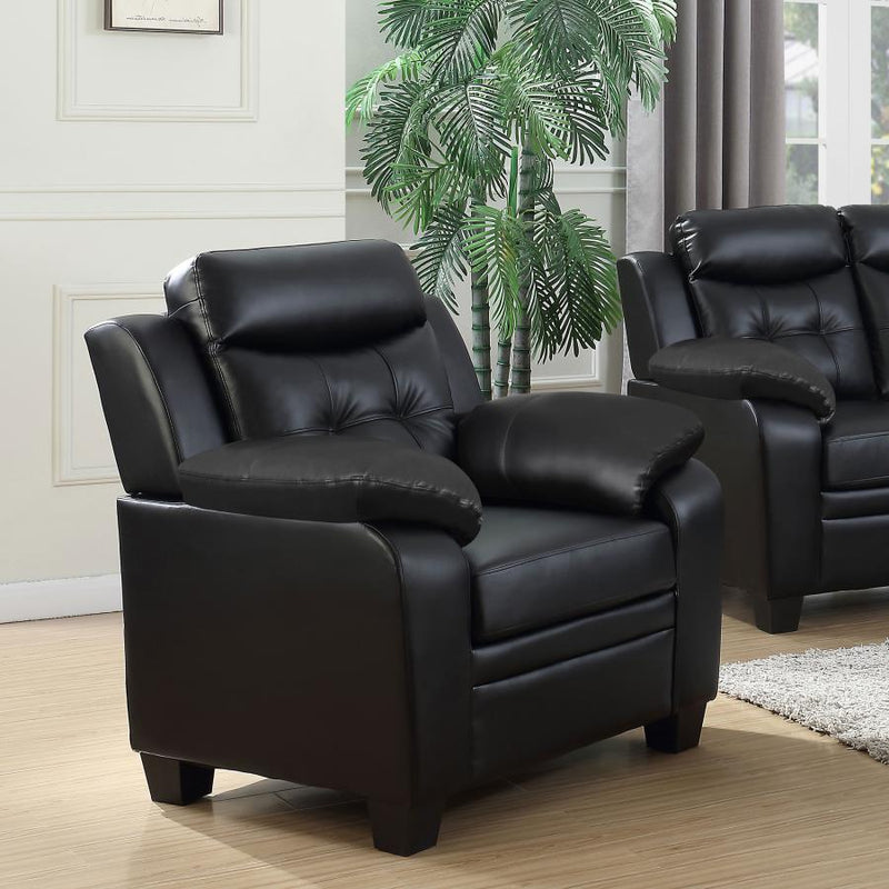 Finley Upholstered Padded Arm Tufted Accent Chair Black Default Title