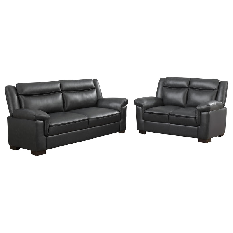 Arabella Upholstered Padded Arm Sofa Set Grey