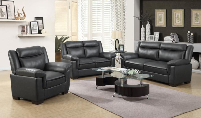 Arabella Upholstered Padded Arm Sofa Set Grey 3-piece