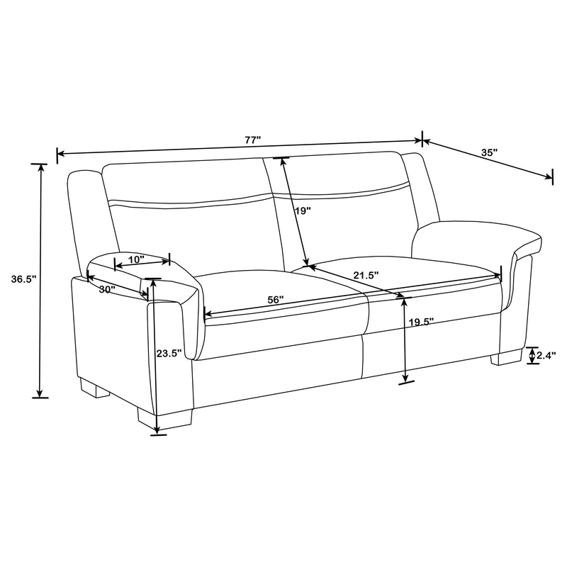 Arabella Upholstered Padded Arm Sofa Set Grey