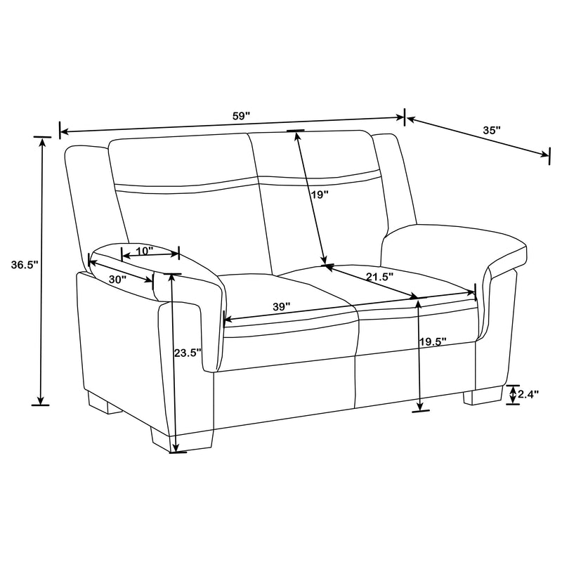 Arabella Upholstered Padded Arm Sofa Set Grey