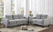 Bowen Upholstered Track Arm Tufted Sofa Set Grey 2-piece