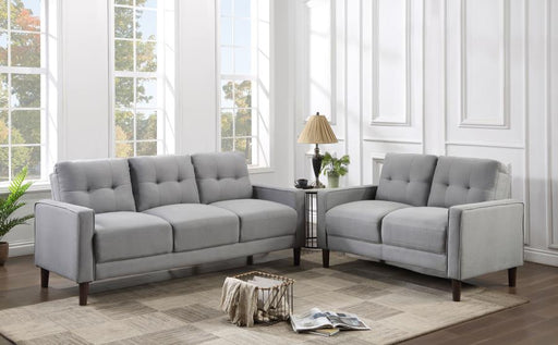 Bowen Upholstered Track Arm Tufted Sofa Set Grey 2-piece