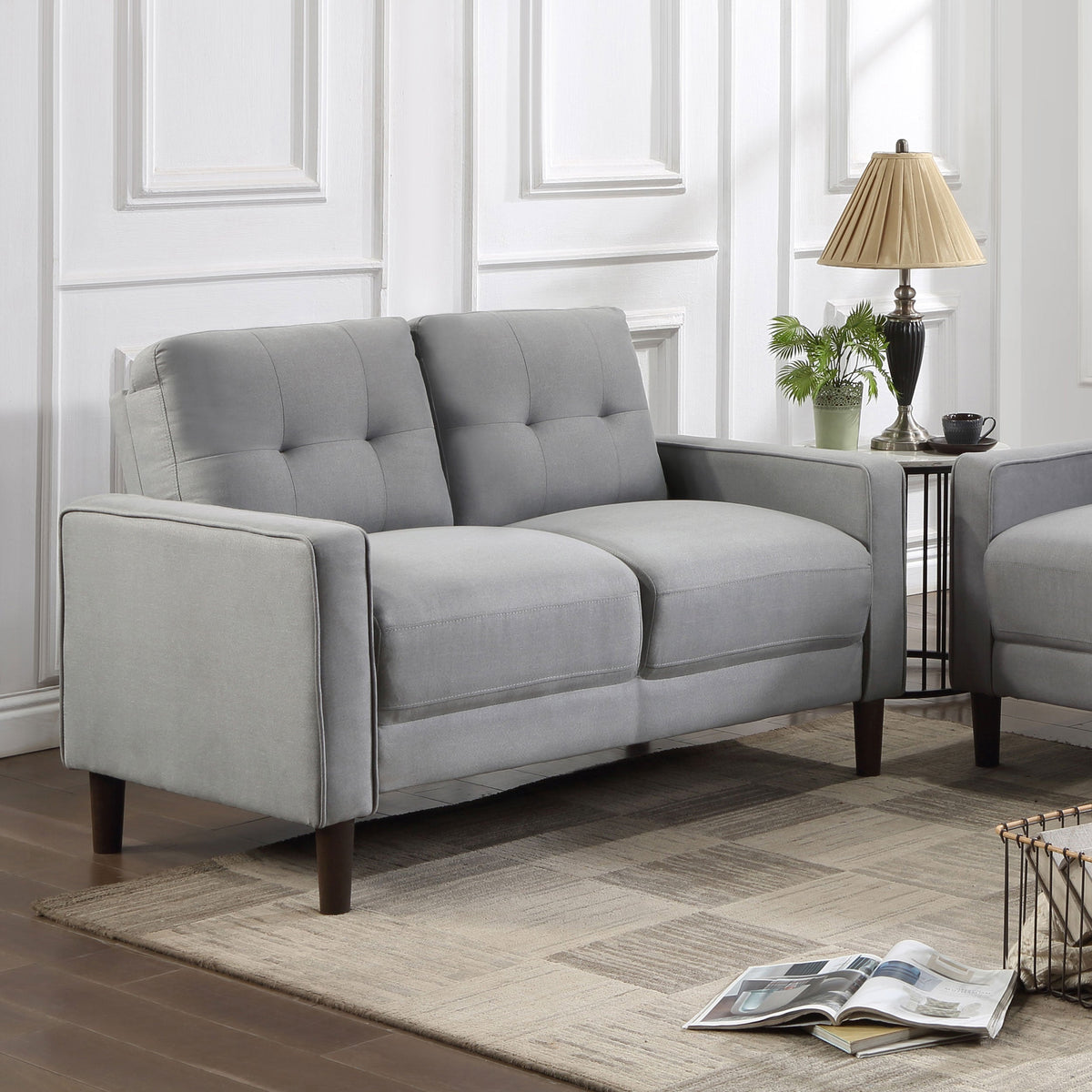 Bowen Upholstered Track Arm Tufted Loveseat