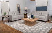 Bowen Upholstered Track Arm Tufted Sofa Set Beige 2-piece