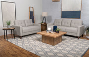 Bowen Upholstered Track Arm Tufted Sofa Set