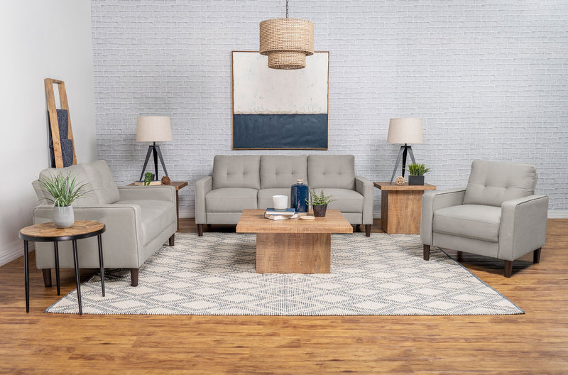 Bowen Upholstered Track Arm Tufted Sofa Set