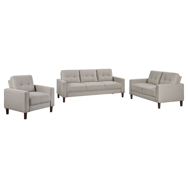 Bowen Upholstered Track Arm Tufted Sofa Set
