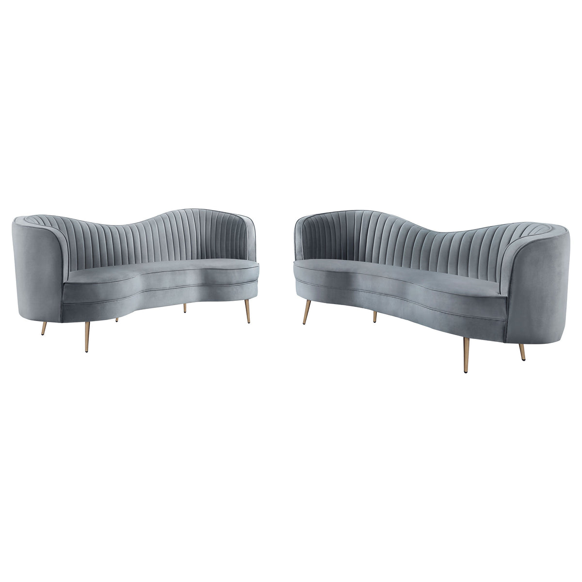 Sophia Upholstered Channel Tufted Sofa Set