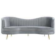 Sophia Upholstered Channel Tufted Sofa Set