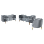Sophia Upholstered Channel Tufted Sofa Set