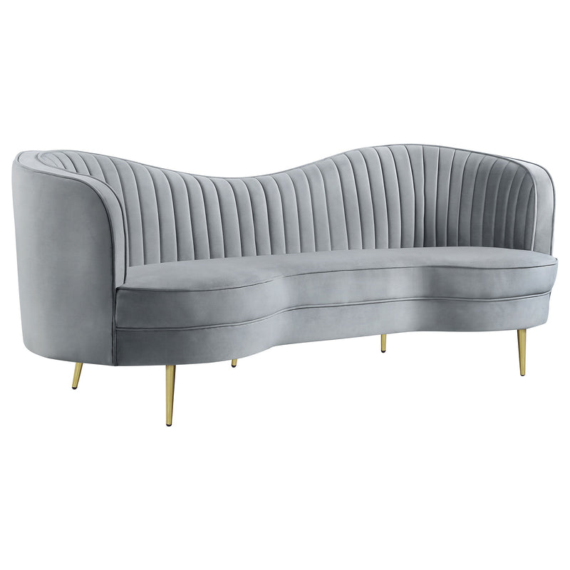 Sophia Upholstered Channel Tufted Sofa Set