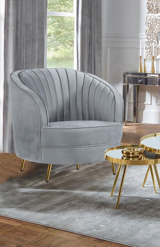 Sophia Upholstered Channel Tufted Accent Chair Grey