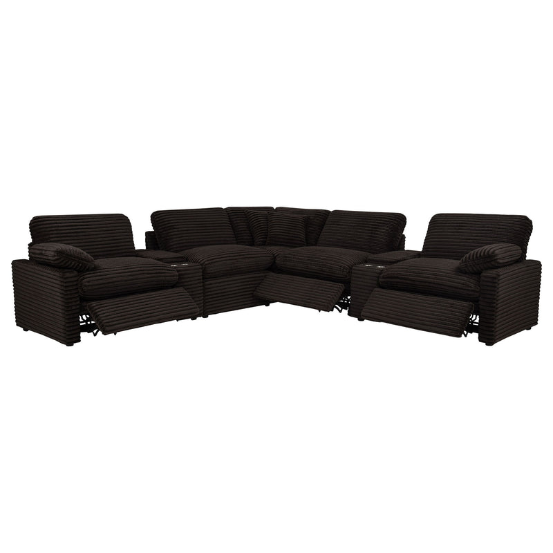Collins 7-piece Modular Power Reclining Sectional Chocolate Brown