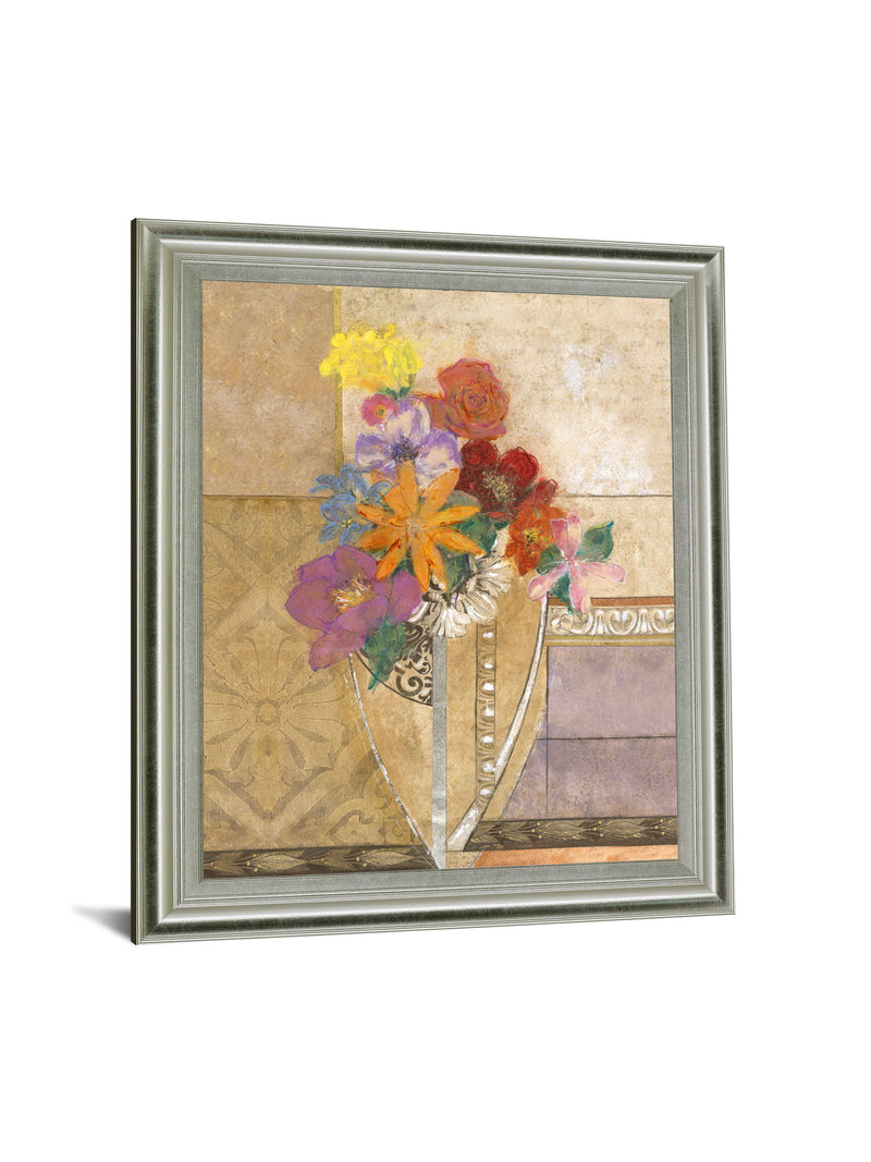 Opulent Blossom Mix - 28" x 34" Framed Wall Art - Gold