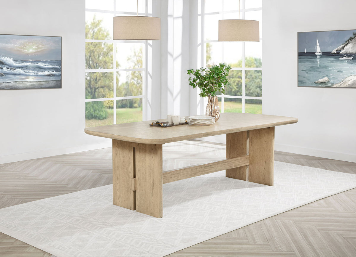 Kailani 110-inch Rectangular Wood Dining Table Beige Oak