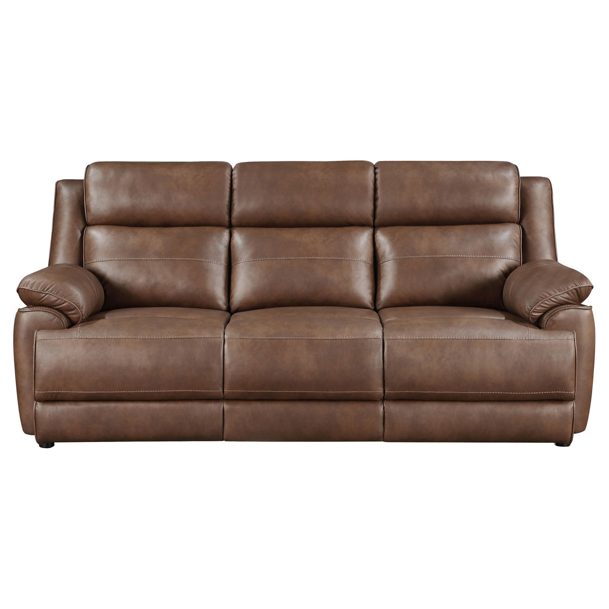Ellington Upholstered Padded Arm Sofa Set Dark Brown