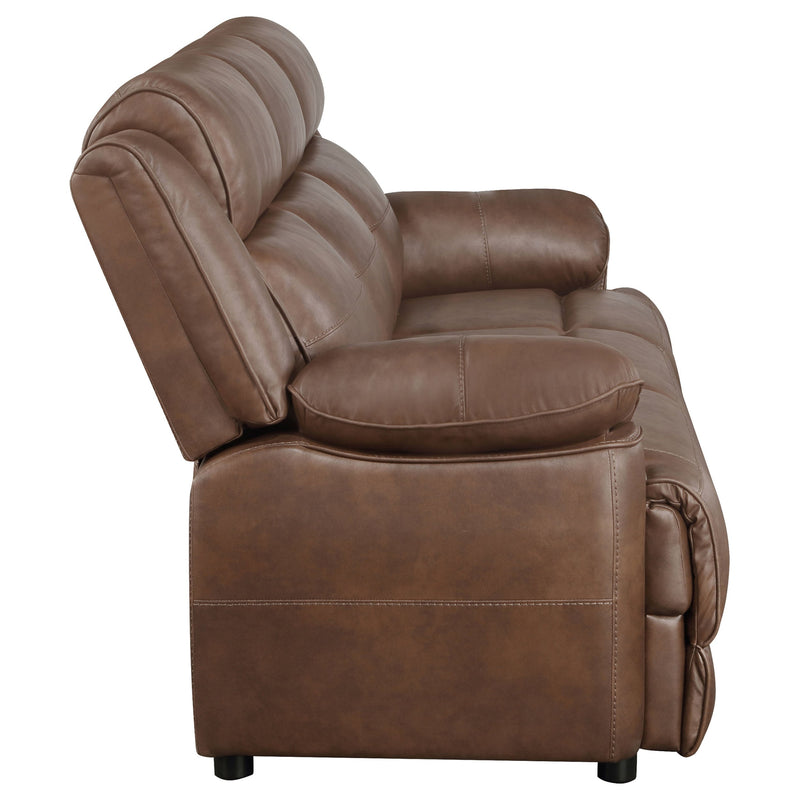 Ellington Upholstered Padded Arm Sofa Set Dark Brown