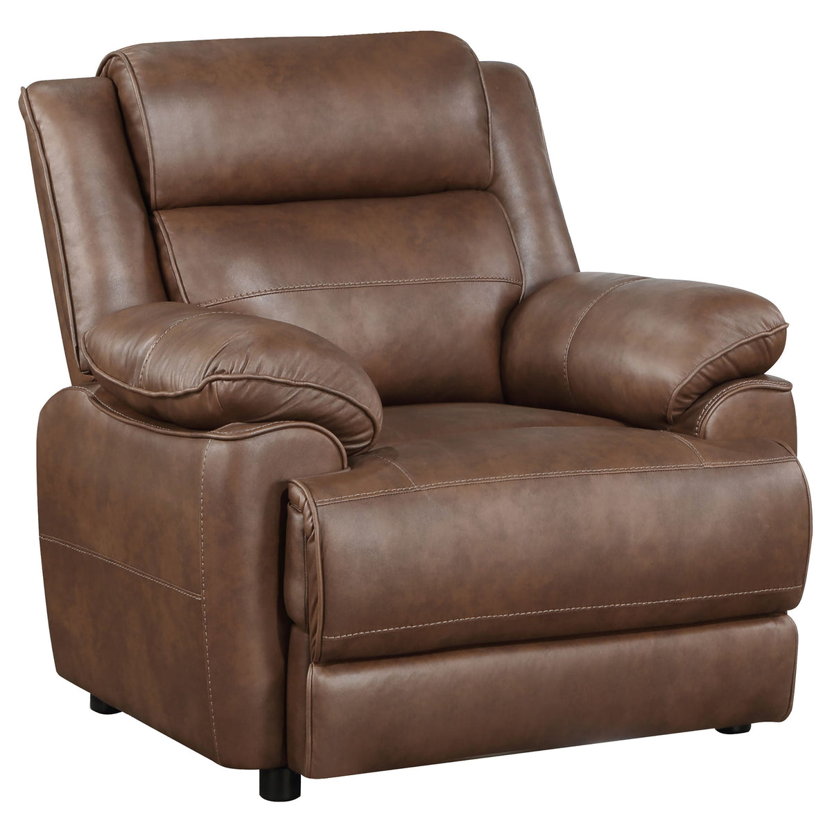 Ellington Upholstered Padded Arm Sofa Set Dark Brown