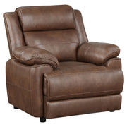 Ellington Upholstered Padded Arm Sofa Set Dark Brown
