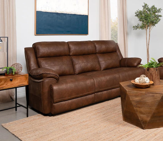 Ellington Upholstered Padded Arm Sofa Dark Brown Default Title