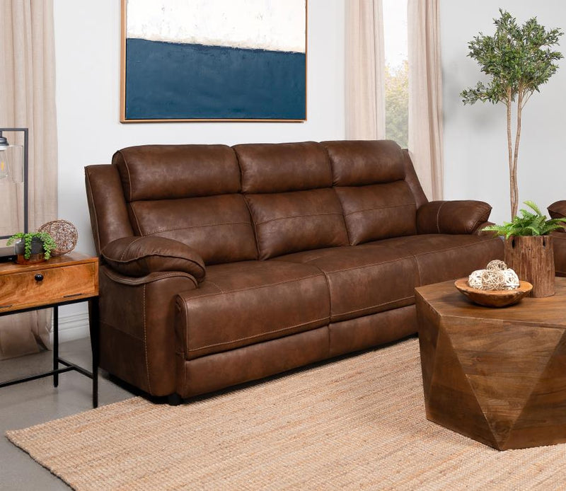 Ellington Upholstered Padded Arm Sofa Dark Brown Default Title