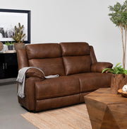 Ellington Upholstered Padded Arm Loveseat Dark Brown Default Title
