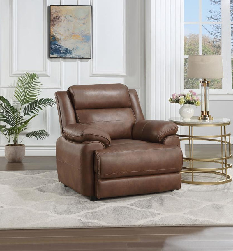 Ellington Upholstered Padded Arm Accent Chair Dark Brown Default Title