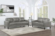 Ruth Upholstered Track Arm Sofa Set Grey 2-piece