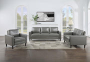 Ruth Upholstered Track Arm Sofa Set Grey 3-piece