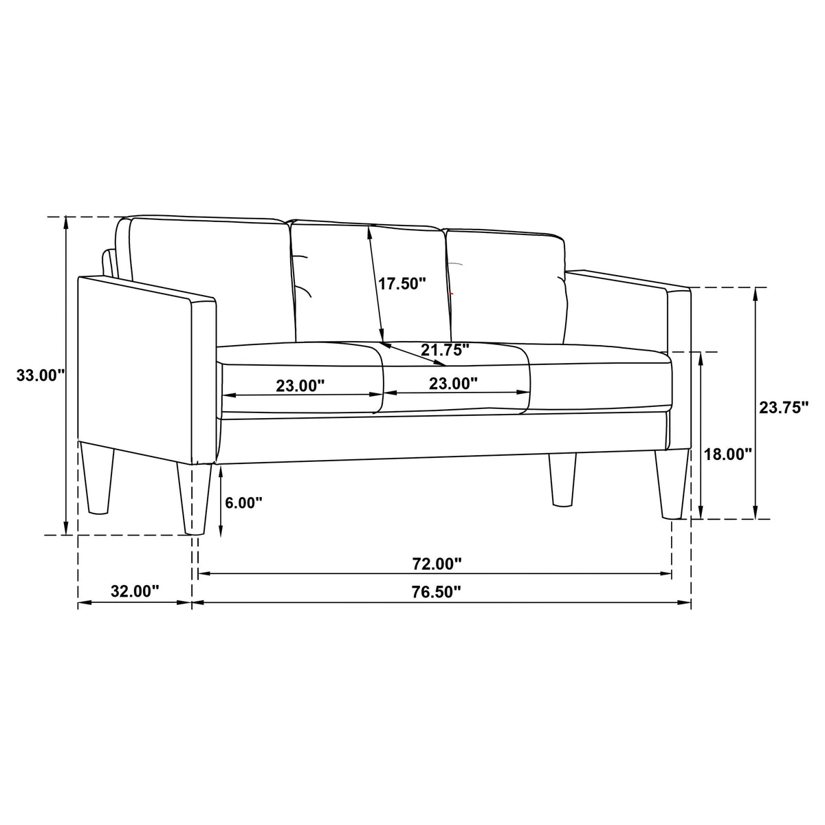 Ruth Upholstered Track Arm Sofa