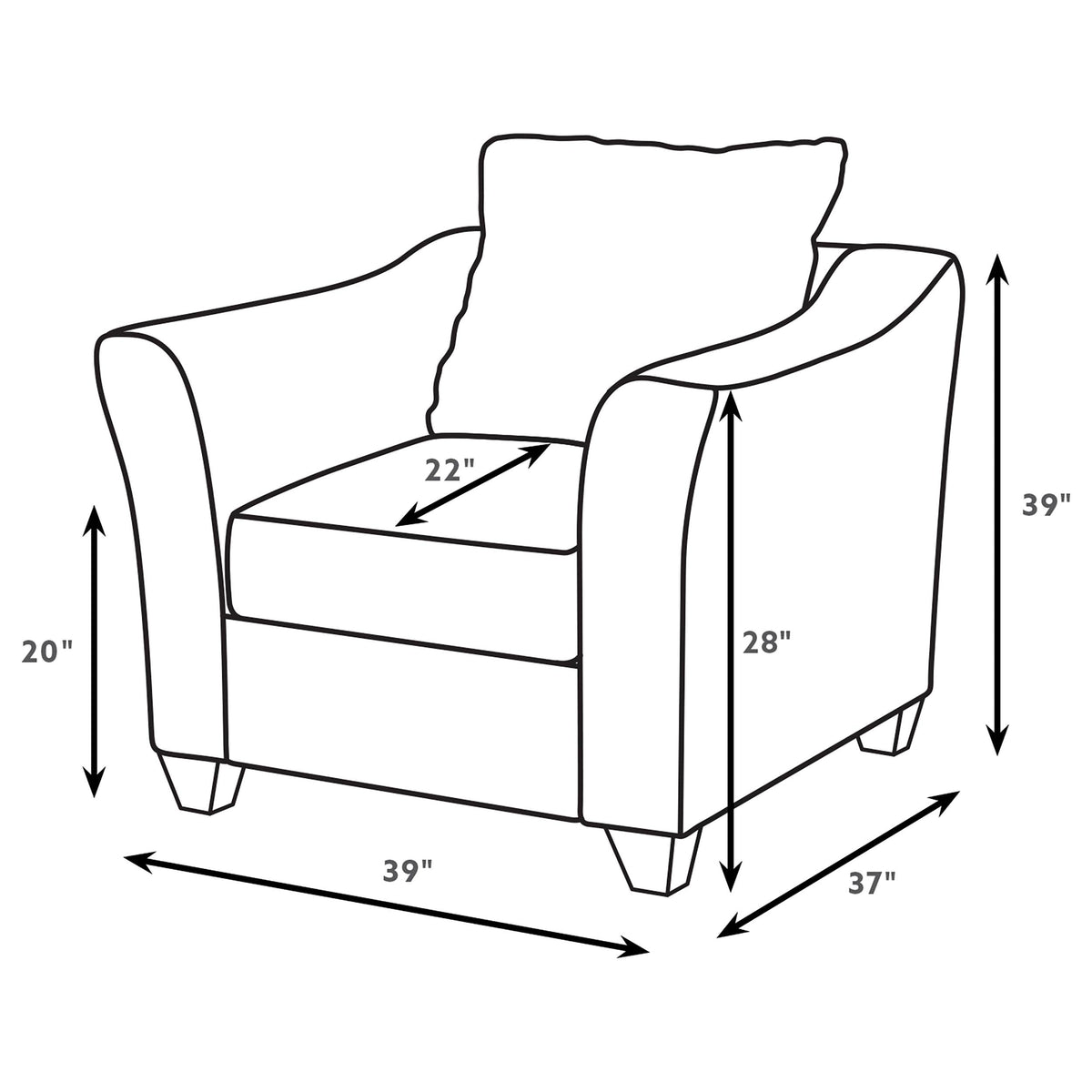 Salizar Upholstered Flared Arm Accent Chair