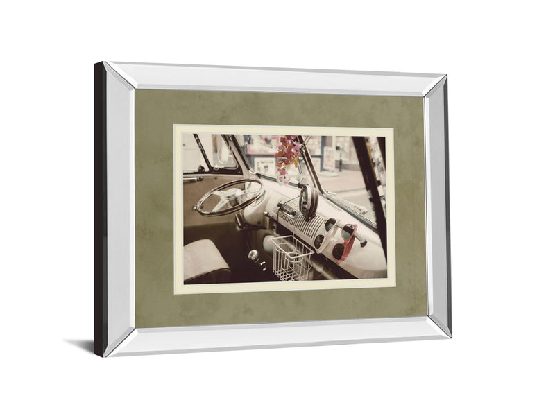 Cool Cats By Gail Peck - Mirror Framed Print Wall Art - Light Brown