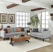Apperson Upholstered Track Arm Sofa Set Light Grey 2-piece