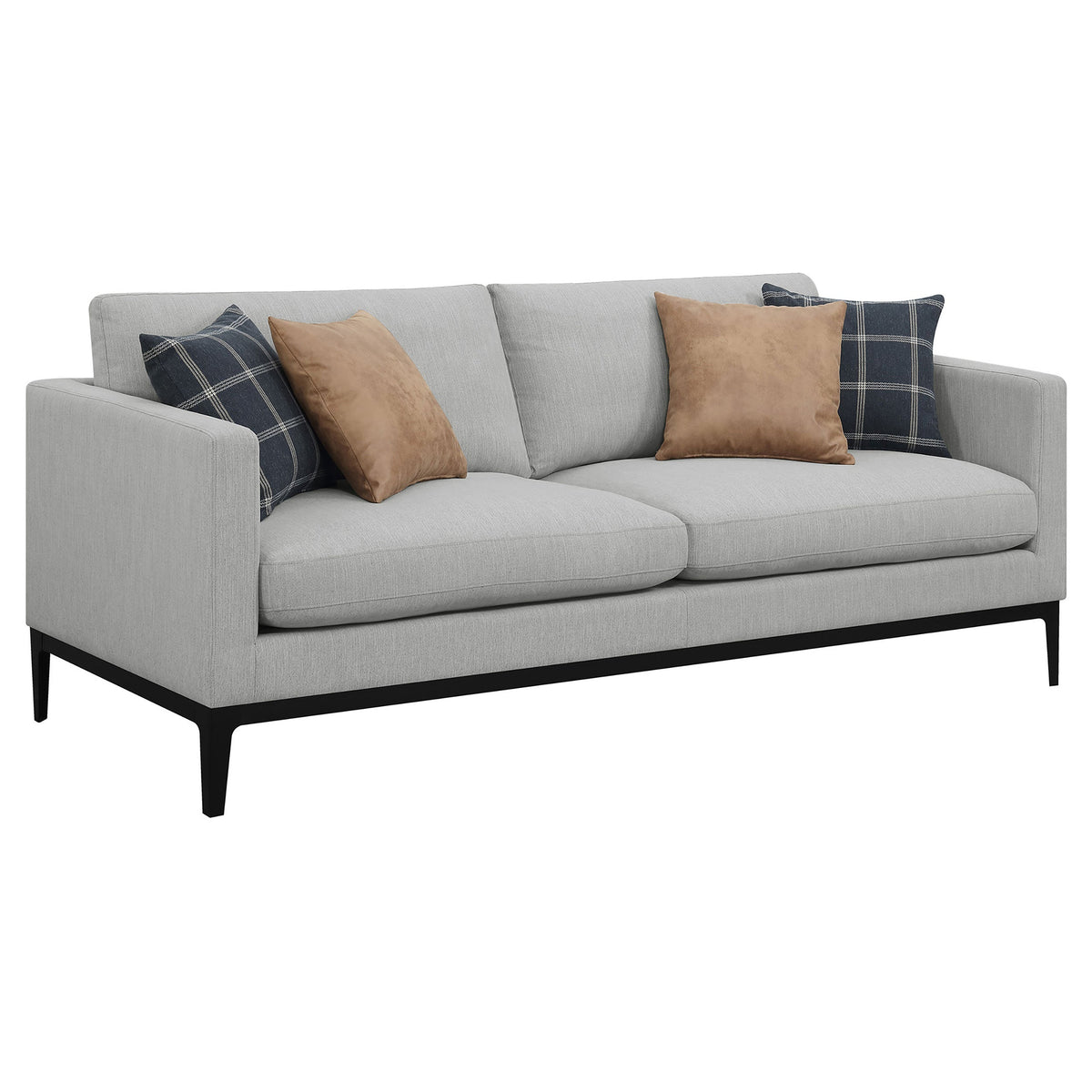Apperson Upholstered Track Arm Sofa Set Light Grey