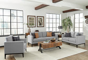 Apperson Upholstered Track Arm Sofa Set Light Grey 3-piece