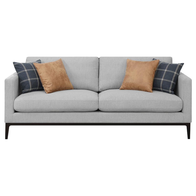 Apperson Upholstered Track Arm Sofa Set Light Grey