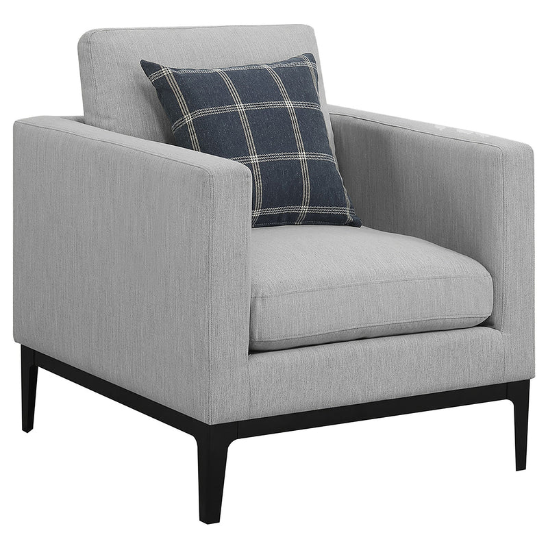 Apperson Upholstered Track Arm Sofa Set Light Grey