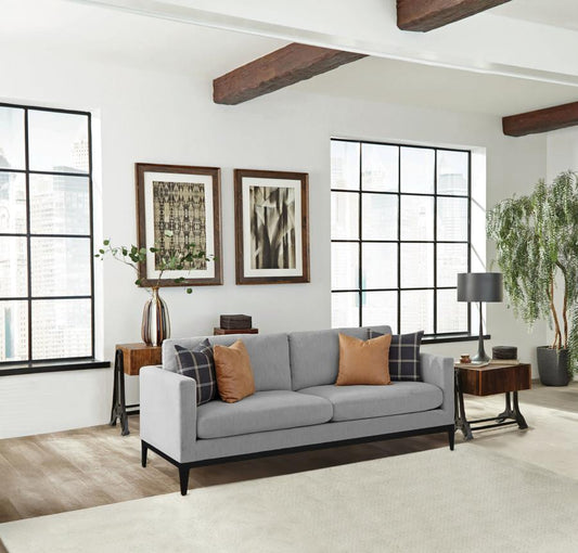 Apperson Upholstered Track Arm Sofa Light Grey Default Title