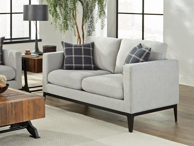 Apperson Upholstered Track Arm Loveseat Light Grey Default Title